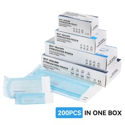 DM 200pcs/box Self-sealing Sterilization Pouches 5 Sizes Self-adhesive Bags Clean Pouches for Tattoo Dental Nail Art Accessories