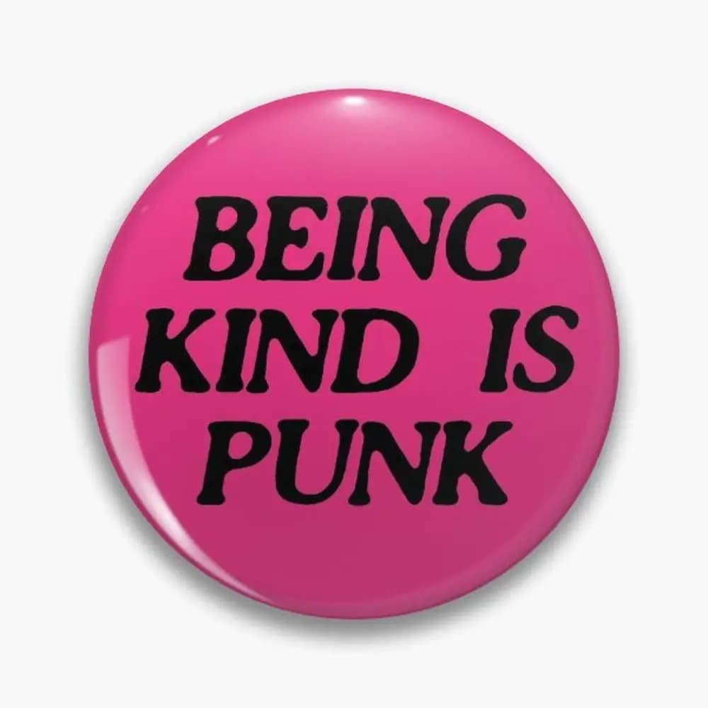 being kind is punk | pink 2 Pin Buttons Brooches Jewelry Accessory Customize Brooch Fashion Lapel Badges