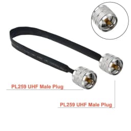 Door/Window Pass Through Flat RF Coaxial Cable SMA RP-SMA SO239 UHF Female to UHF Female 50 Ohm RF Coax Pigtail Extension Cord