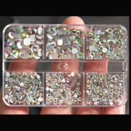 1000Pcs/box Champagne Gold Diamond Nail Crystal Mixed-Design Nail Glitter Rhinestone Non-HotFix Manicure Rhinestone Decoration
