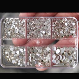 1000Pcs/box Champagne Gold Diamond Nail Crystal Mixed-Design Nail Glitter Rhinestone Non-HotFix Manicure Rhinestone Decoration