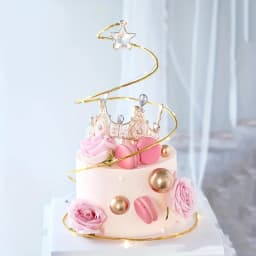 1pc-Iron crystal spiral ball cake decoration accessories, cake top decoration, suitable for engagement parties, birthday cakes