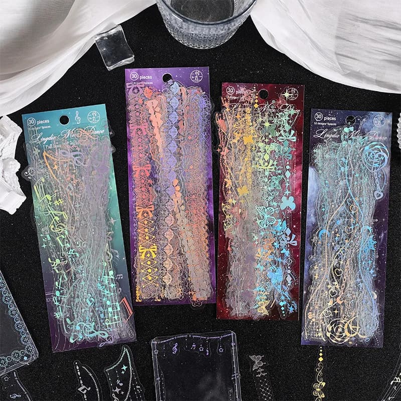 30pcs/lot Kawaii Scrapbook Sticker Night Fantasy Series Scrapbooking Supplies Planner Decorative Stationery Sticker