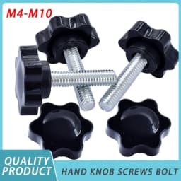 2-10pcs Star Hand Knob Screws Bolt M4 M5 M6 M8 M10 Carbon Steel Star Shape Head Thread Clamping Thumb Handle Machine Screw