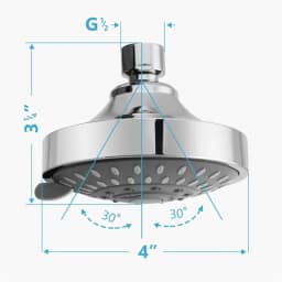 5 Modes High Pressure Shower Head 4 Inch High Flow Fixed Showerheads Sprayer Bathroom Rain Showerhead Faucet Replacement Part