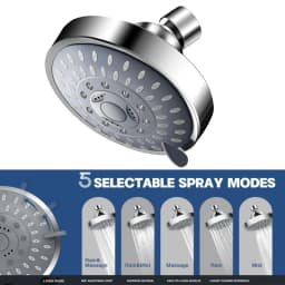 5 Modes High Pressure Shower Head 4 Inch High Flow Fixed Showerheads Sprayer Bathroom Rain Showerhead Faucet Replacement Part