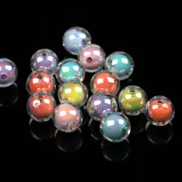 16MM 10 Pieces/Bag Style Random Acrylic Plated Colored Beads, Round Inner Color DIY Straight Hole Handmade Bracelet, Beaded Loos