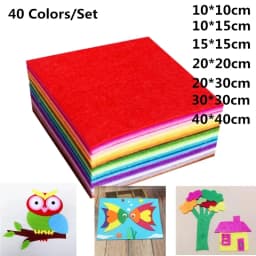 40Pcs New Square Felt Fabric Sheet Nonwoven Fabric DIY Patchwork Quilting Cloth For Handmade Sewing Craft Doll Toy Scrapbooking