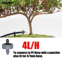 50PCS 2L 4L 8L/H Pressure Compensation Dropper Agricultura Irrigation Emitter Garden Drip for 1/4' PE Hose Greenhouse Watering