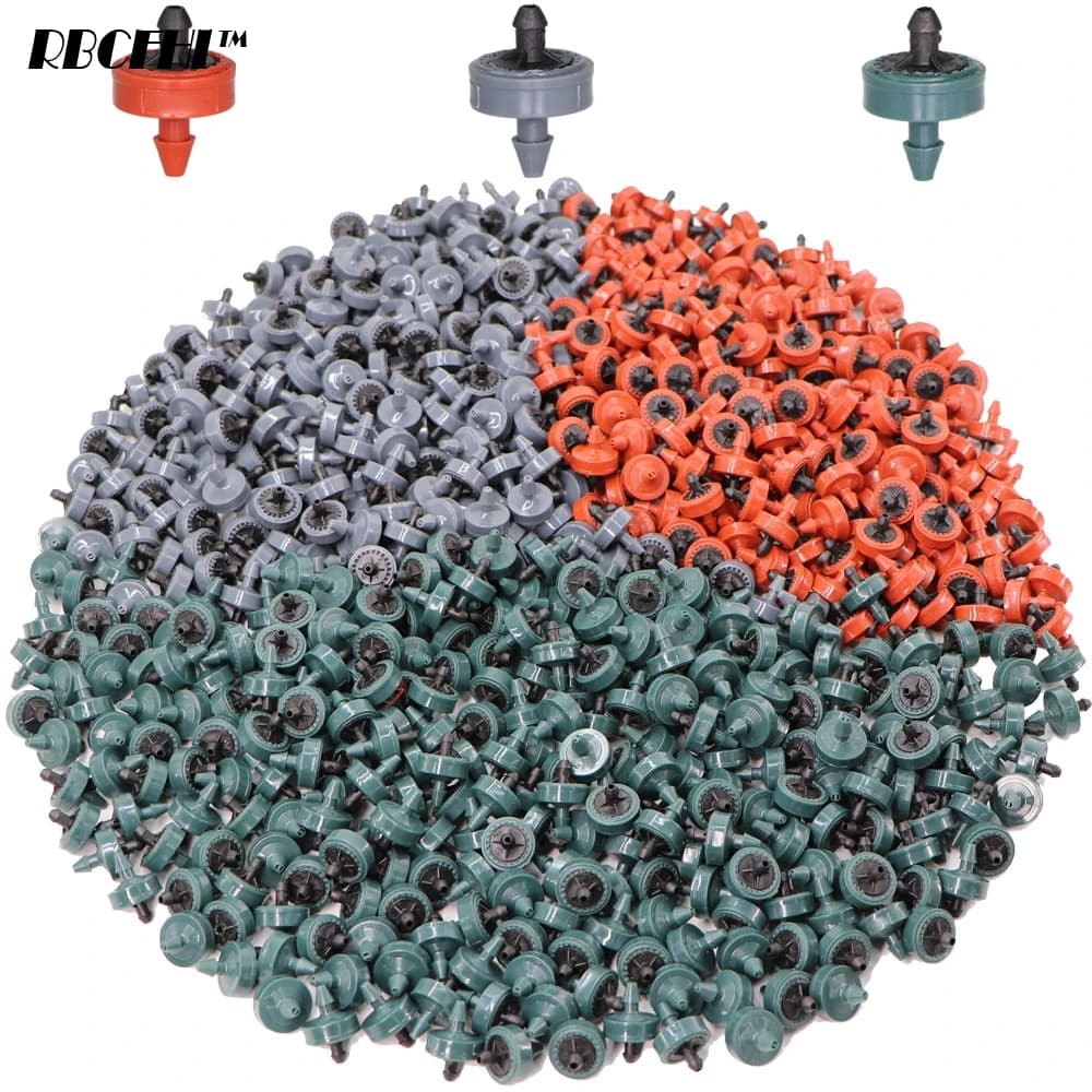 50PCS 2L 4L 8L/H Pressure Compensation Dropper Agricultura Irrigation Emitter Garden Drip for 1/4' PE Hose Greenhouse Watering
