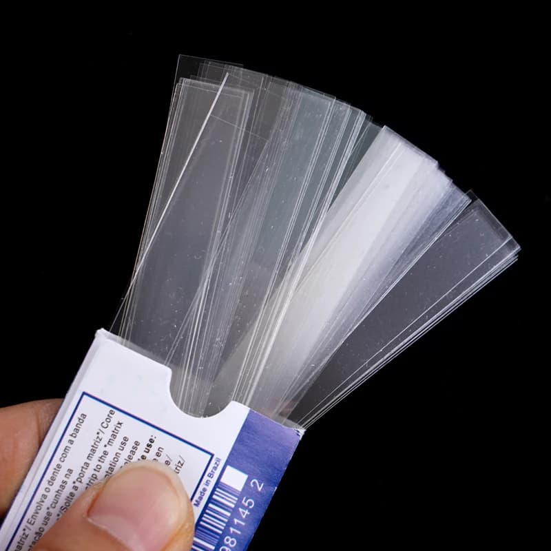 100pcs/box Dental Polyester Matrix Bands Dental Material Matrices Without Matrix Retainer Fit Filling Decayed Tooth