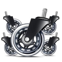 5PCS Office Chair Caster Wheels 3 Inch Swivel Rubber Caster Wheels Replacement Soft Safe Rollers Furniture Hardware