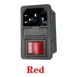 With 10A Fuse! Red Rocker Switch Fused IEC320 C14 Inlet Power Socket Fuse Switch Connector Plug Connector Red Green Blue Black