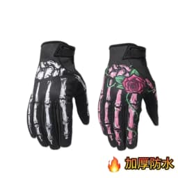 Winter fleece-lined waterproof skull New 2-color Ghost Claw Riding Outdoor Sports Personalized Touchscreen Gloves