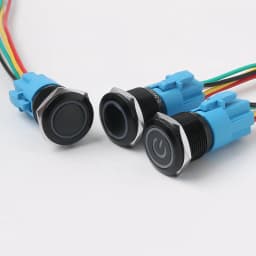 5PCS 16/19/22mm Metal Button Switch Black Shell Flat Head Waterproof LED Momentary Reset Latching Button Switch 12V 24V 220V