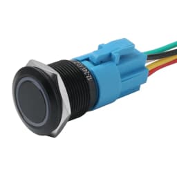 5PCS 16/19/22mm Metal Button Switch Black Shell Flat Head Waterproof LED Momentary Reset Latching Button Switch 12V 24V 220V