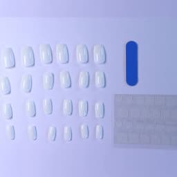ARTAUG 24PCS Short Square White Solid Full Cover Full Cover Fake Nail Set Cheap Nails Summer Nails Delicate Nail