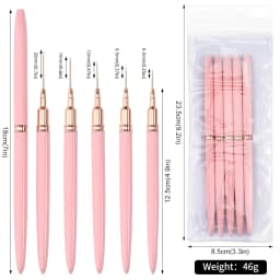 5/10pcs Pink/Black Nail Art Liner/Painting Brushes Ultra-thin Line Drawing Tool 4/8/12/20/25mm Professional Nail Liners Pen Tool
