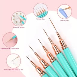 5/10pcs Pink/Black Nail Art Liner/Painting Brushes Ultra-thin Line Drawing Tool 4/8/12/20/25mm Professional Nail Liners Pen Tool