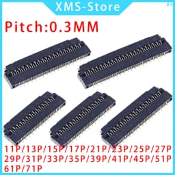 5PCS FFC/FPC 0.3mm pitch socket connector flip cover bottom connection 11/13/15/17/21/23/25/27/29/31/33/35/39/41/45/51/61/71P