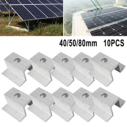 10Pcs/set Solar Middle Clamp PV Fit For Aluminum Alloy Solar Panel Frame Height 25-50mm For Most Frame Modules Accessories