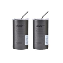 Portable 600ml Thermos Cup 304 Stainless Steel Coffee Mug Thermal Leak-proof Water Bottle with Straw Insulated Bottle Drinkware