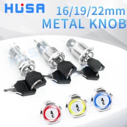 16/19/22mm with key Metal Rotary Push Button Switch 2/3 position self-locking self-reset retaining type LED NO/NC ON OFF 5color
