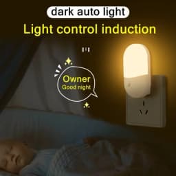 LED Night Light Sensor Lighting Mini EU/US Plug Night Light Lamp For Children Room Bedroom Lights Christmas Plug Night Lamp