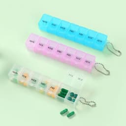 Mini Pill Case Box Organizer 7 Days Medicine Weekly Tablet Holder Storage Container for Vitamin Fish Oils