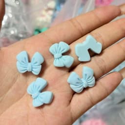 10pcs Kawaii Pink Dot Bow DIY Cartoon Glossy Resin Accessories Parts Hair Clips Phone Case Water Cup Nail Art Decoration Charm