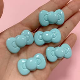 10pcs Kawaii Pink Dot Bow DIY Cartoon Glossy Resin Accessories Parts Hair Clips Phone Case Water Cup Nail Art Decoration Charm