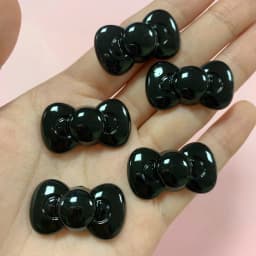 10pcs Kawaii Pink Dot Bow DIY Cartoon Glossy Resin Accessories Parts Hair Clips Phone Case Water Cup Nail Art Decoration Charm