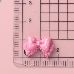 10pcs Kawaii Pink Dot Bow DIY Cartoon Glossy Resin Accessories Parts Hair Clips Phone Case Water Cup Nail Art Decoration Charm