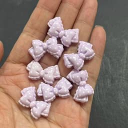 10pcs Kawaii Pink Dot Bow DIY Cartoon Glossy Resin Accessories Parts Hair Clips Phone Case Water Cup Nail Art Decoration Charm