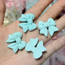 10pcs Kawaii Pink Dot Bow DIY Cartoon Glossy Resin Accessories Parts Hair Clips Phone Case Water Cup Nail Art Decoration Charm