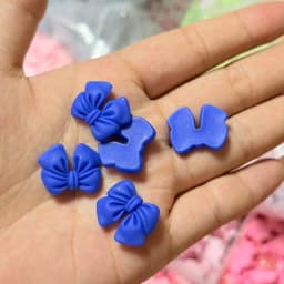 10pcs Kawaii Pink Dot Bow DIY Cartoon Glossy Resin Accessories Parts Hair Clips Phone Case Water Cup Nail Art Decoration Charm