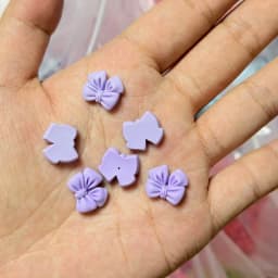 10pcs Kawaii Pink Dot Bow DIY Cartoon Glossy Resin Accessories Parts Hair Clips Phone Case Water Cup Nail Art Decoration Charm