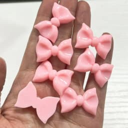 10pcs Kawaii Pink Dot Bow DIY Cartoon Glossy Resin Accessories Parts Hair Clips Phone Case Water Cup Nail Art Decoration Charm