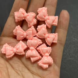 10pcs Kawaii Pink Dot Bow DIY Cartoon Glossy Resin Accessories Parts Hair Clips Phone Case Water Cup Nail Art Decoration Charm