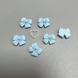 10pcs Kawaii Pink Dot Bow DIY Cartoon Glossy Resin Accessories Parts Hair Clips Phone Case Water Cup Nail Art Decoration Charm