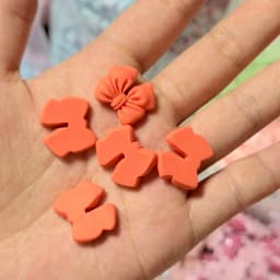 10pcs Kawaii Pink Dot Bow DIY Cartoon Glossy Resin Accessories Parts Hair Clips Phone Case Water Cup Nail Art Decoration Charm
