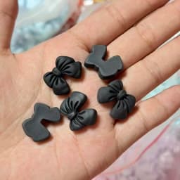 10pcs Kawaii Pink Dot Bow DIY Cartoon Glossy Resin Accessories Parts Hair Clips Phone Case Water Cup Nail Art Decoration Charm