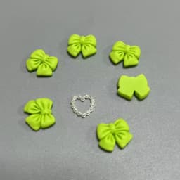 10pcs Kawaii Pink Dot Bow DIY Cartoon Glossy Resin Accessories Parts Hair Clips Phone Case Water Cup Nail Art Decoration Charm