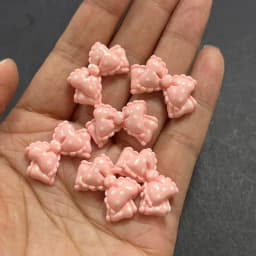 10pcs Kawaii Pink Dot Bow DIY Cartoon Glossy Resin Accessories Parts Hair Clips Phone Case Water Cup Nail Art Decoration Charm