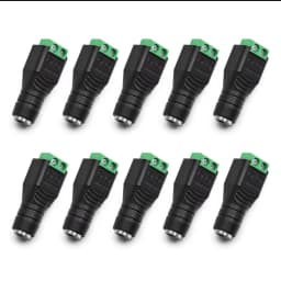 5 Pairs Male and Female Welding-Free DC Plug 5.5*2.1mm Welding-Free DC Female Head Green Terminal Monitoring Power Plug Push-But