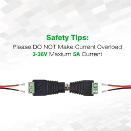 5 Pairs Male and Female Welding-Free DC Plug 5.5*2.1mm Welding-Free DC Female Head Green Terminal Monitoring Power Plug Push-But