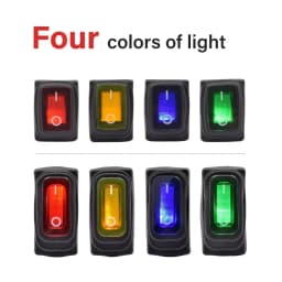 KCD1 KCD3 Waterproof 12V 24V 220V Light Button Switch Rocker Switch Red Blue Lamp 2/3 Pin SPST ON OFF Car Dashboard Boat Marine