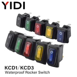 KCD1 KCD3 Waterproof 12V 24V 220V Light Button Switch Rocker Switch Red Blue Lamp 2/3 Pin SPST ON OFF Car Dashboard Boat Marine