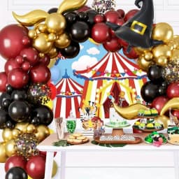 118PCS Magic School Balloon Flower Ring Arch Set, Magic School Theme Aluminum Film Balloon Birthday Decoration Magic Theme