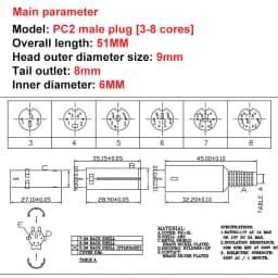 2PCS Mini DIN Plug 3/4/5/6/7/8 PIN Chassis Cable Mount Male Female Socket 3-8Pin Welding Wire S Terminal Mini PS2 Male Connector